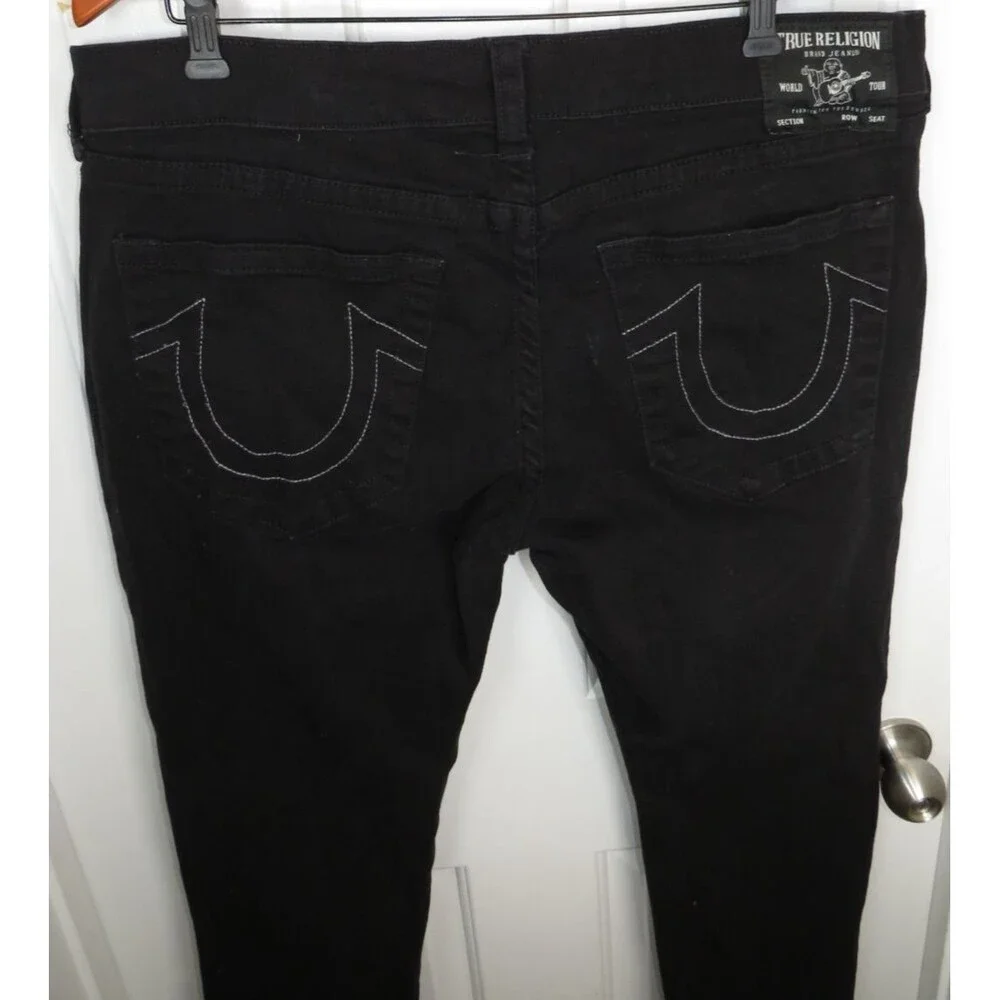 True Religion Geno Relaxed Slim Fit Jeans Mens 38x31 Black Stretch